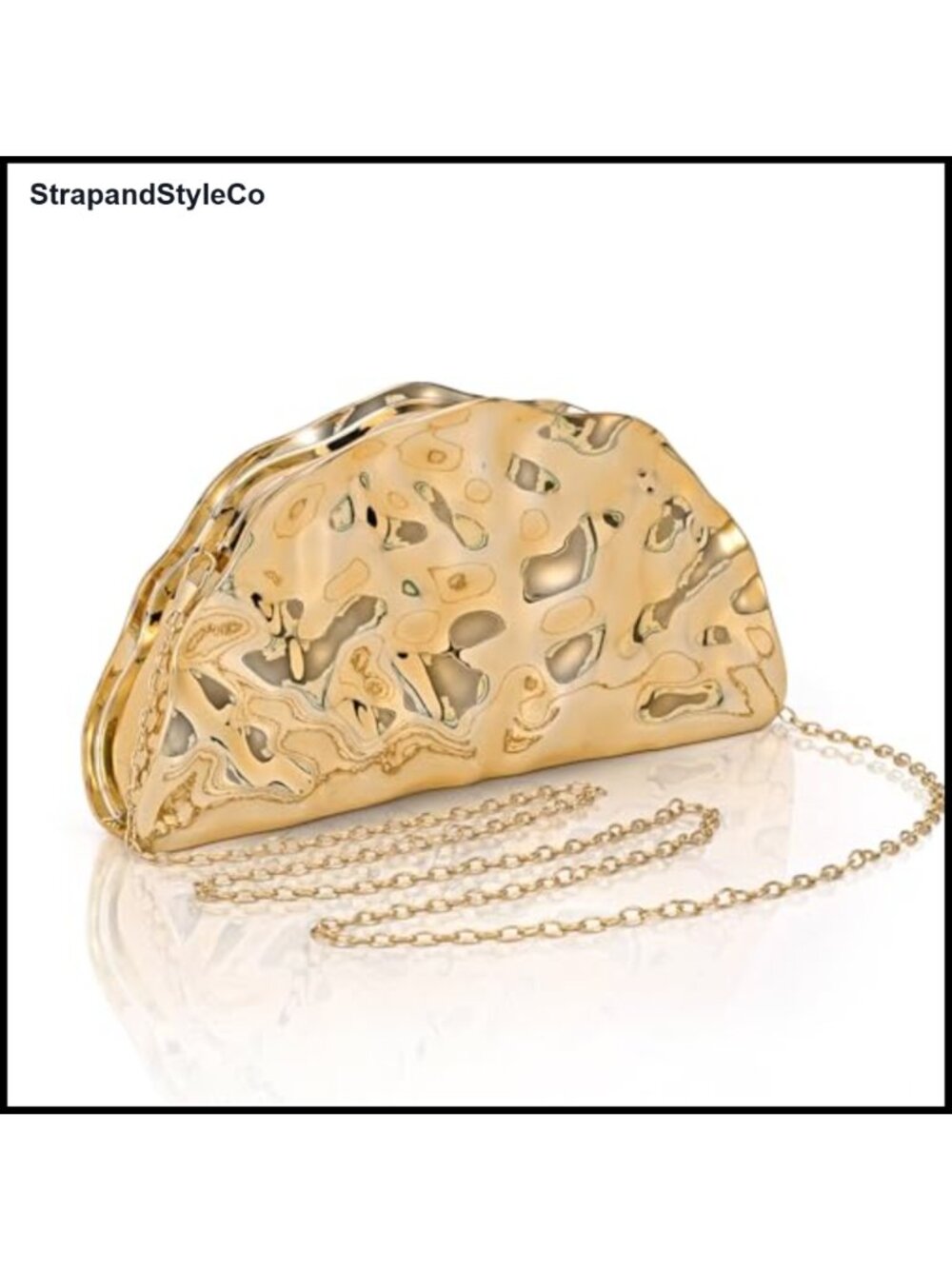 Acrylic Fan-Shaped Evening Clutch Detachable Chain Formal Bag